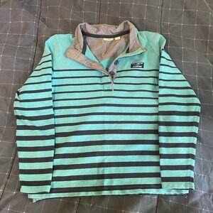 L.L. Bean Aqua Striped Rugby Shirt